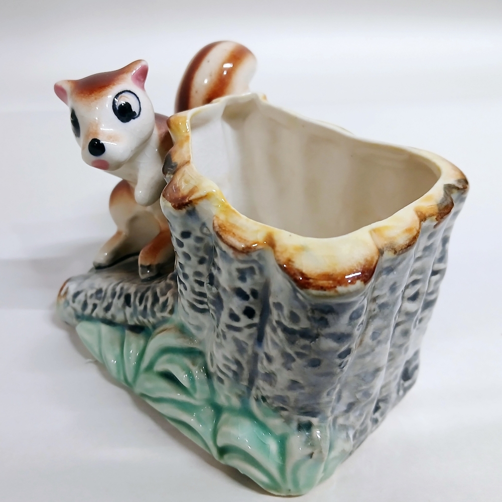 Vintage Ceramic Squirrel Planter